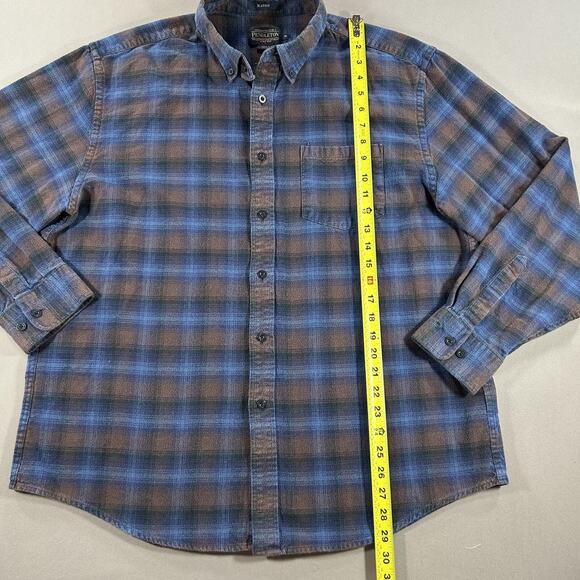 Pendleton Mason Flannel Button Down Shirt Blue Plaid Men’s XL - Picture 3 of 5